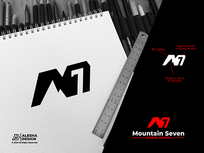 M7 Logo Design 7 branding company creative design geometric grid icon initials letter logo m mark monogram mountain simple sport symbol vector wordmark