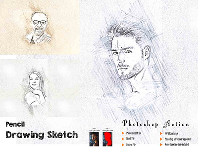 Pencil Drawing Sketch Photoshop Action style