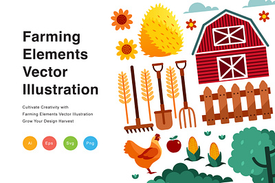 Farming Elements Vector Illustration harvest