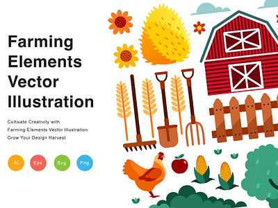 Farming Elements Vector Illustration harvest