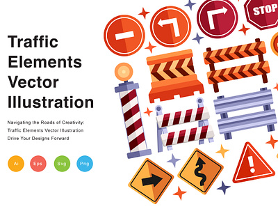 Traffic Elements Vector Illustration turn