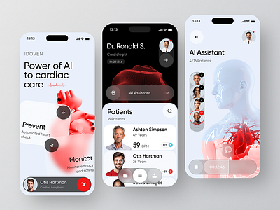 Revolutionize Heart Health with AI ❤️ | IDOVEN SaaS Mobile App mobile app saas ui