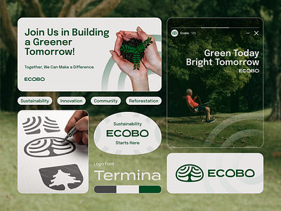 ECOBO - Eco Branding brand identity branding design eco brand graphic design green logo social media visual identity