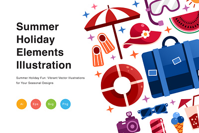 Summer Holiday Elements Vector Illustration camera