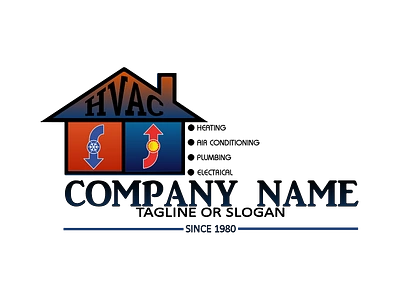 HVAC-Little-House-Logo-1600 app branding design graphic design illustration logo logos typography ui vector