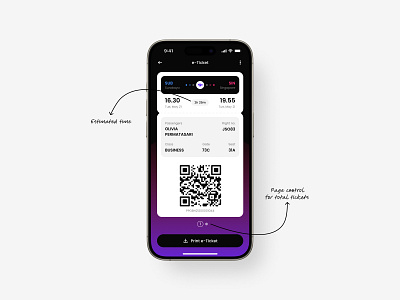 Flight e-Ticket app app design boarding boarding pass booking dailyui dark e ticket flight flight ticket mobile app online online ticket pass plane qrcode ticket tickets ui ux