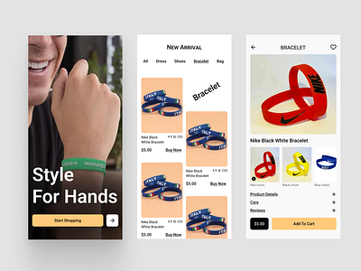 Nike Bracelet E-commerce app ui design app e commerce illustration nike ui