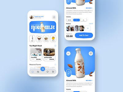 Experience the future of milk delivery with our cutting-edge UI app design dairy delivery app milk delivery milk more app design