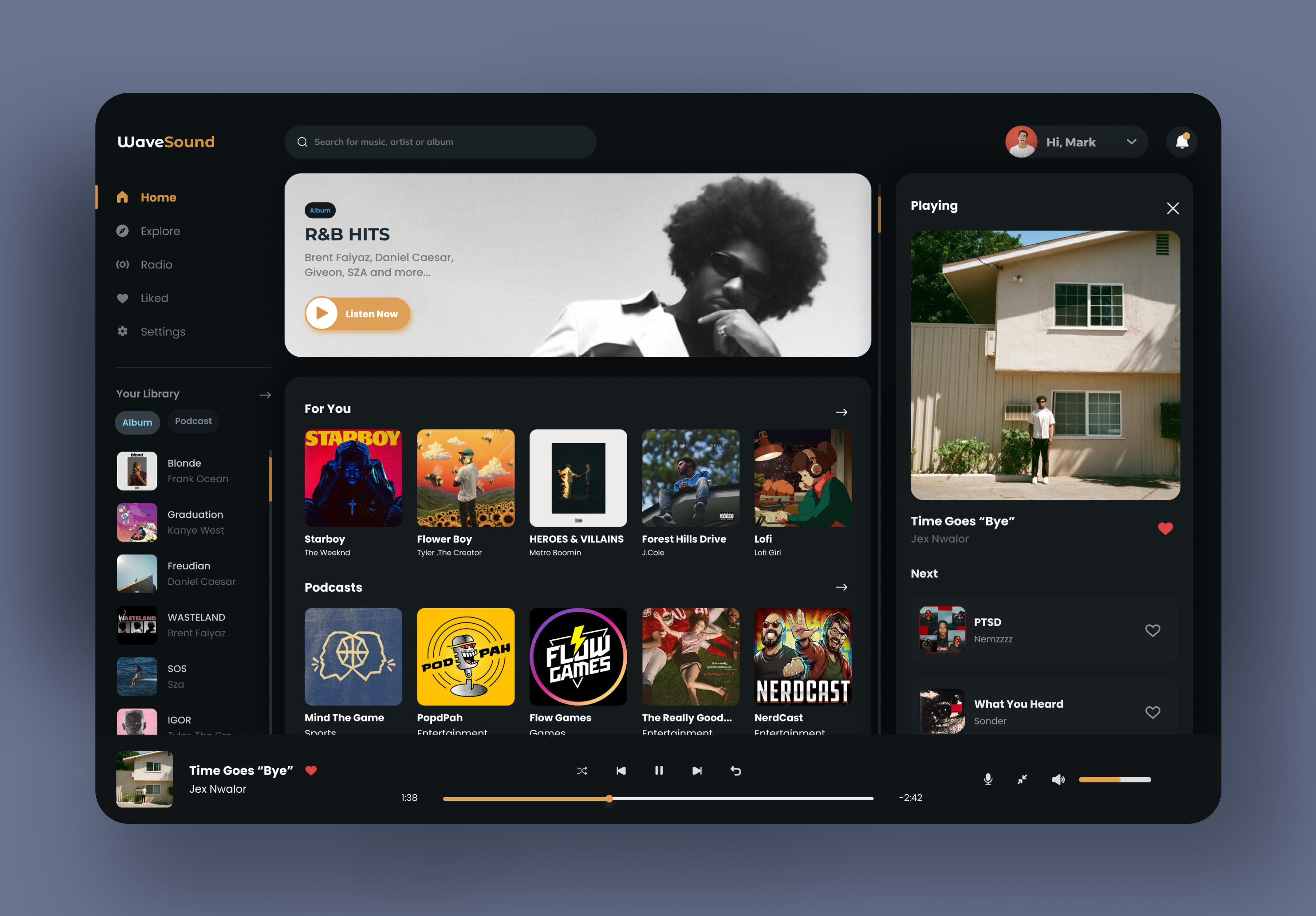 Desktop Music App - UI Design Concept app branding design icon illustration logo typography ui ux vector
