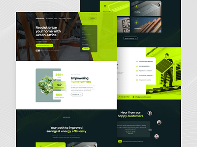 Website Design for GreenAttics app black dark design energy graphic green landing light page typography ui ux website