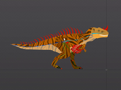 Dino rig in Spine animation illustration motion graphics