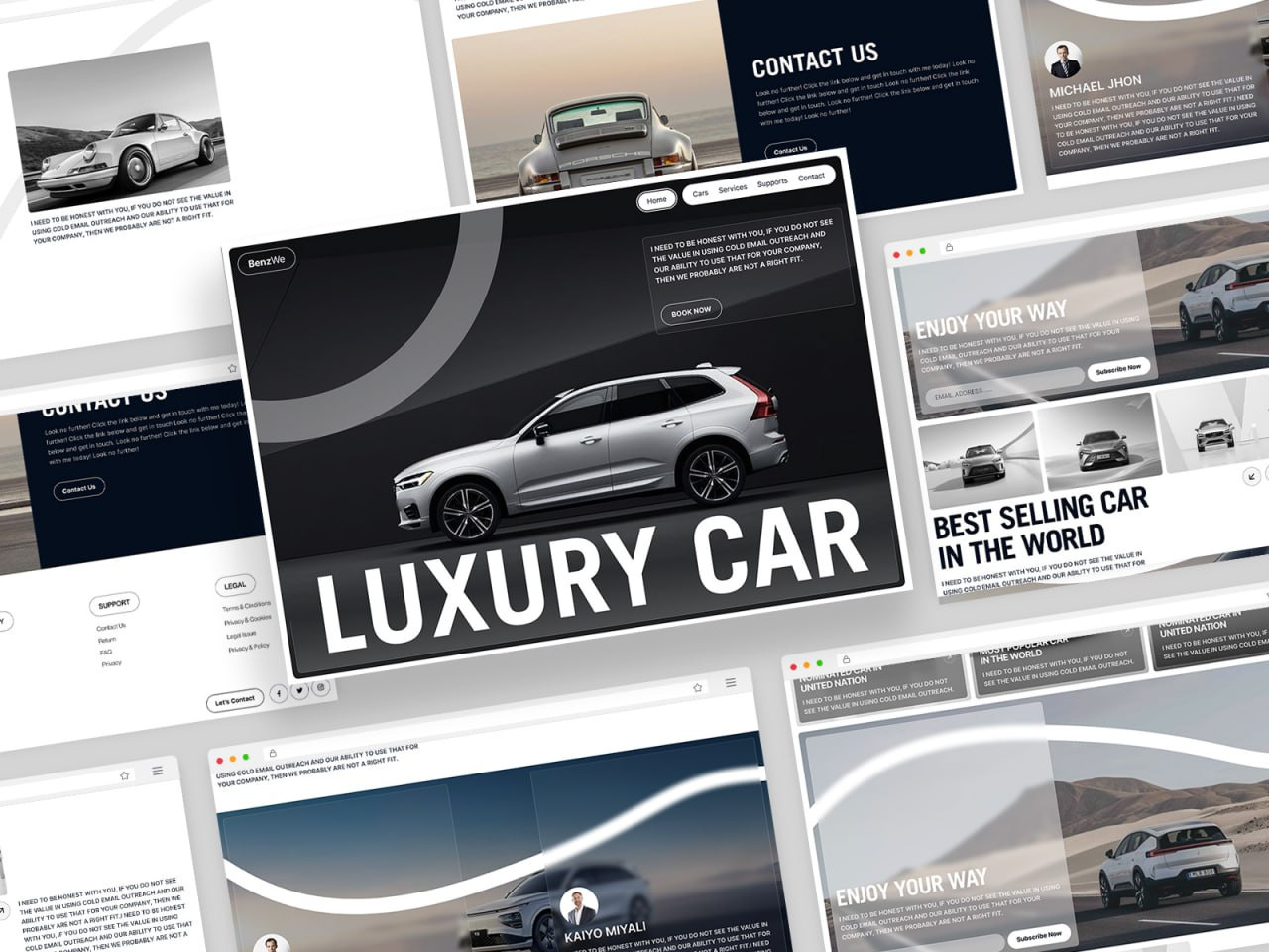 Luxury Car Rental Website Landing Page UI Design branding car car rental car rental website car wash car wash website ecommerce figma figma design framer website graphic design landing page luxury car design ui ui design uiux ux design web design website design website development