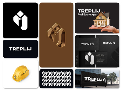 Treplij Brand Identity Design. Real Estate Branding agency logo brand identity branding branding design build logo building logo home logo house j j letter logo logo design logotype negative space property real estate realty logo realty logo build logo mansion typography visual identity design