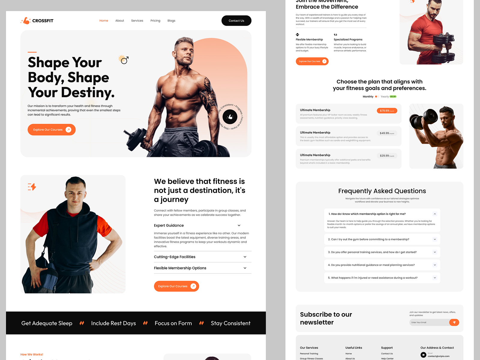 GYM Landing Page Design by Sujon Hossain on Dribbble