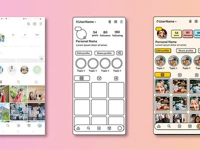 Instagram redesign in Neo Brutalism adobe brand colours creative good graphics illustration instagram mobile mobile ui mockup neo brutalism redesign ui design weirframe