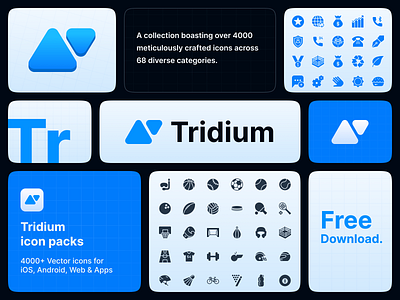Tridium - 4000+ Icon Packs for iOS, Android, Web & App icon design icon packs icon sets icon system icons website illustration ui ui design uiux vector icon