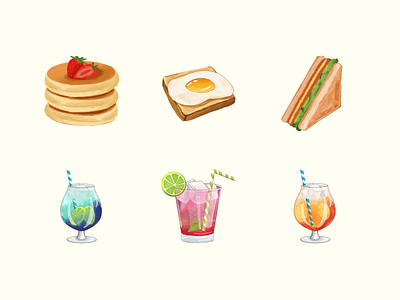 Watercolor Summer Food and Beverage canva illustration watercolor