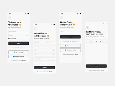 Sign in/Sign up Mobile App - UI Exploration app design minimalist mobile product design project ui ux