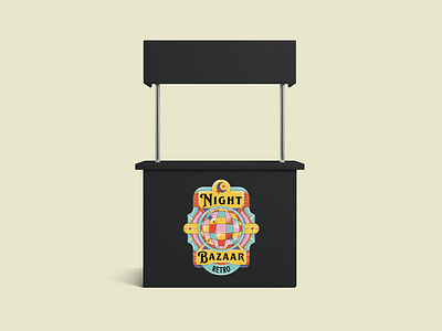 Night Bazaar Retro: Banner banner branding design editorial illustration line lineart logo monoline poster retro