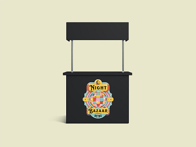 Night Bazaar Retro: Banner banner branding design editorial illustration line lineart logo monoline poster retro
