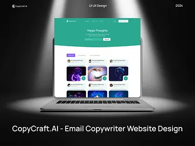 CopyCraft.AI - Email Copywriter Website Design ai ai saas ai website design artificial intelligence design system finance management financial app fintech saas graphic design interface saas landing page saas website design ui website design