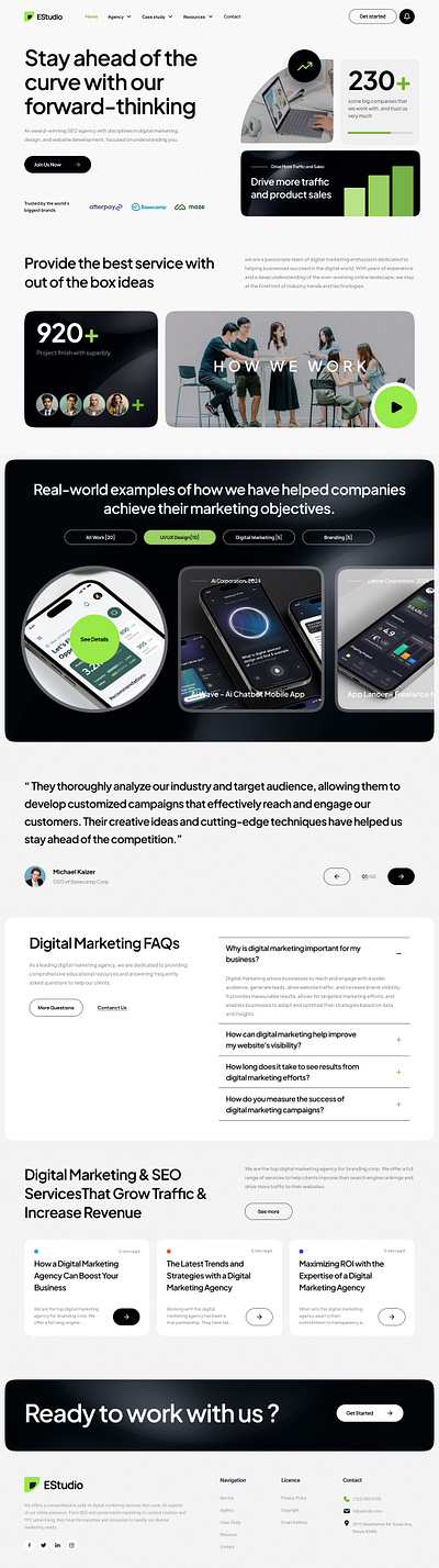 Digital Marketing Agency digital marketing agency digital marketing agency website homepage landing page ui
