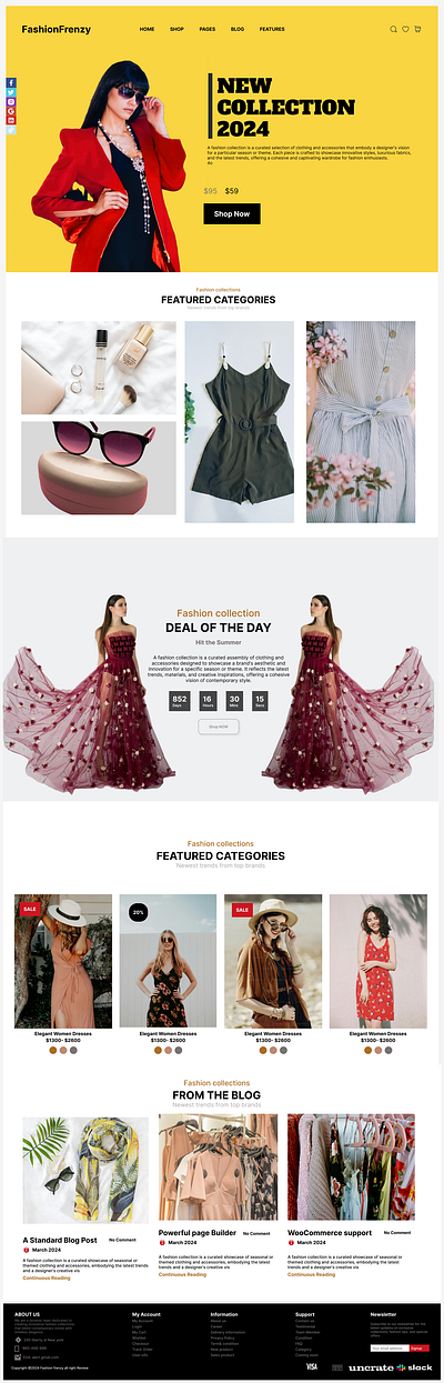 fashion frenzy website design branding design figma graphic design landing page ui ux web design website