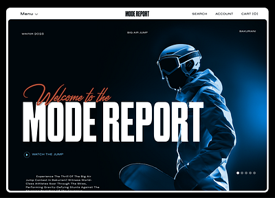 Snowboard Website Design Concept graphic design hero section landingpage typography ui ux webdesign
