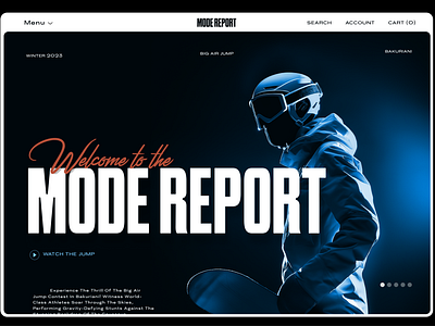 Snowboard Website Design Concept graphic design hero section landingpage typography ui ux webdesign