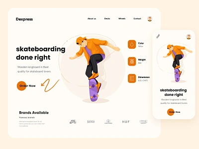 Skateboard landing page ui design interface landing landing page landing page ux ui design landingpage ui landings minimal ui uiux ux web web designer web interface webpage website design websites webui webui design