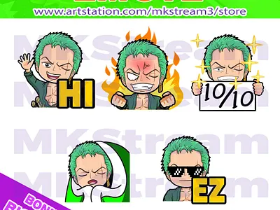 Emotes one piece chibi zoro hi, comfy, perfect, rage & ez pack animated emotes anime chibi comfy emotes cute design emotes ez illustration one piece one piece emotes pirates rage emotes roronoa zoro samurai sub badge twitch emotes waving zoro zoro emotes