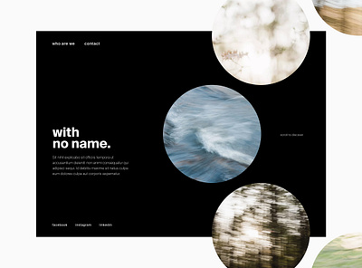 with no name. black circles concept dark design minimal webdesign website white