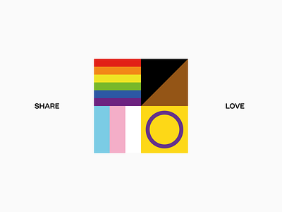 Share love 🏳️‍🌈 design graphic design illustration logo love minimal pride rainbow vector