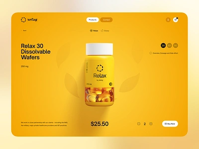 CBD Product Card Web Design cbd cbd product cbd website design ecommerce website landing page medical minimal online shop pharmacy product page product website design ui ux design web web design web shop ui website ui yellow