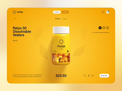 CBD Product Card Web Design cbd cbd product cbd website design ecommerce website landing page medical minimal online shop pharmacy product page product website design ui ux design web web design web shop ui website ui yellow