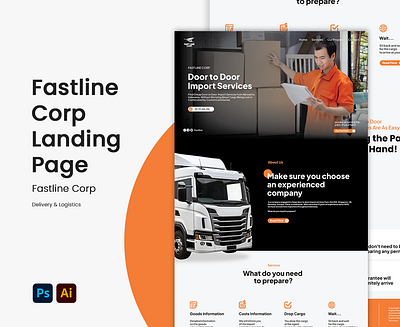 Logistic Landing Page Design & Management branding design graphic design landingpage redesign ui ux website