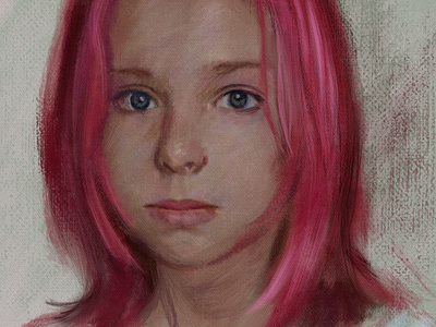 Oil painting imitation art artist digital art drawing girl hand drawing illustration portrait realistic portrait