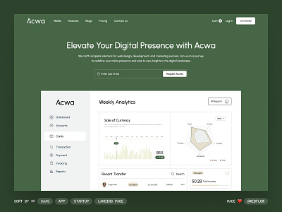 Acwa - SaaS Responsive Landing page Website Templates admin agency app business creative dashboard design landing page marketing saas software startup