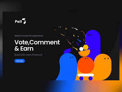 POLL3 - Landingpage Visual design illustration ui ux