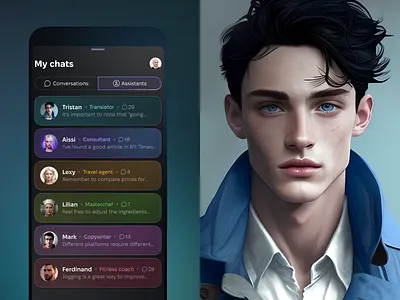Aissi. AI mobile assistant conversations’ management ai app assistant design system ios mobile smart ui ui kit ux