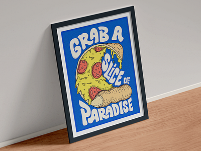 Pizza Poster digital art drawing illustration poster