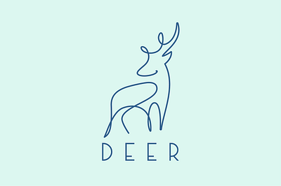 Deer Line Logo Illustration graphic design