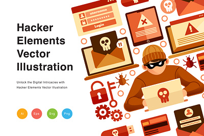 Hacker Elements Vector Illustration protection