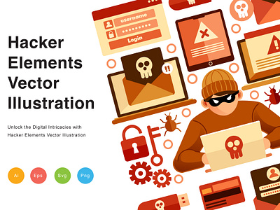 Hacker Elements Vector Illustration protection