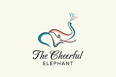 Elephant Line Logo Illustration graphic design