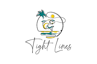 Fishing Line Logo Illustration graphic design