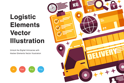 Logistic Elements Vector Illustration identity