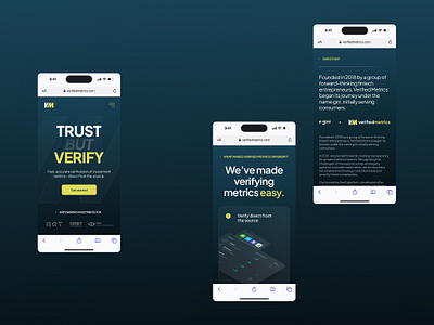 VerifiedMetrics.com ➔ Mobile Responsive design figma landing page layout mobile responsive saas web design webflow