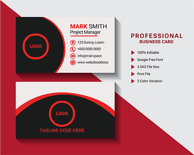 modern creative business card design template. animation business card clean id card logo