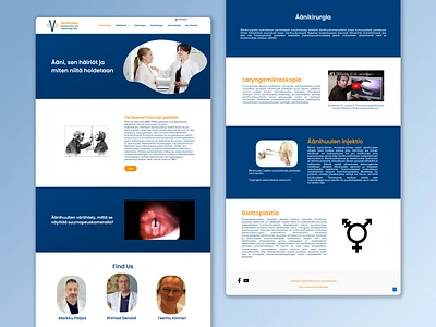 Helsinki Voice Clinic blue branding clinic figma finland graphic design helsinki landing page ui user experience user interface ux voice web design website website design wordpress